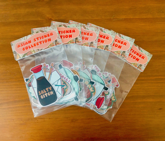 Spicy Asian Sticker Collection- 6 Pieces