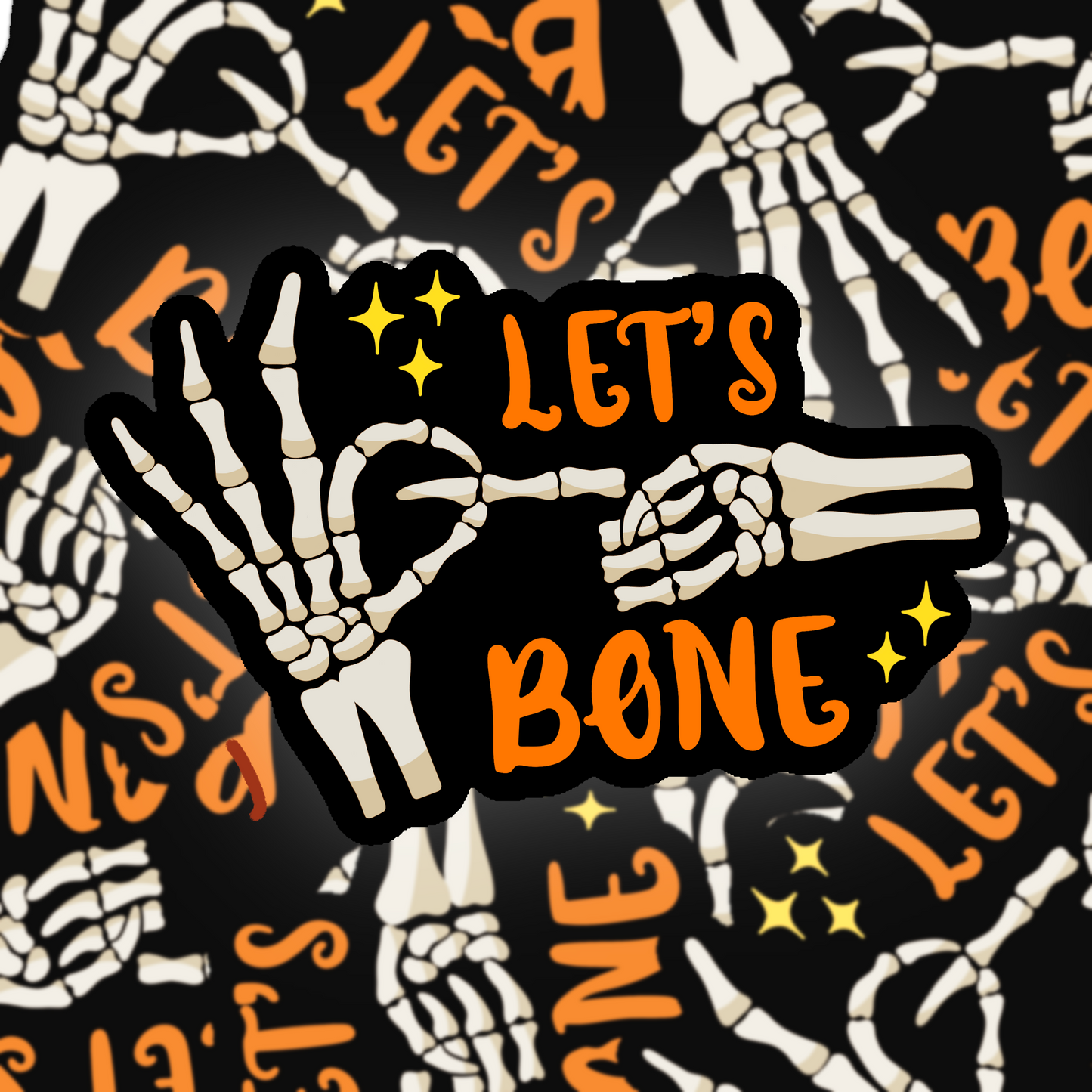 Let's Bone Skeleton Vinyl Sticker
