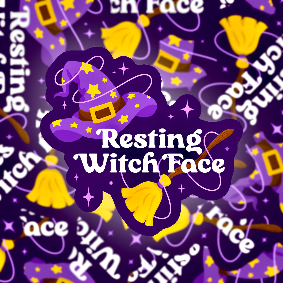 Resting Witch Face Vinyl Sticker