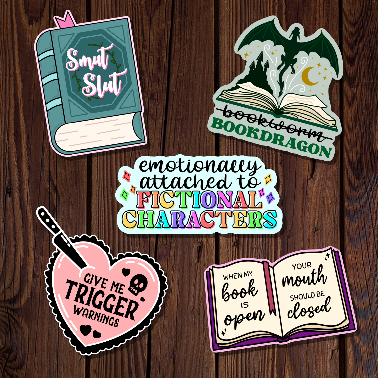 Bookish Collection Sticker Pack- 5 Pieces