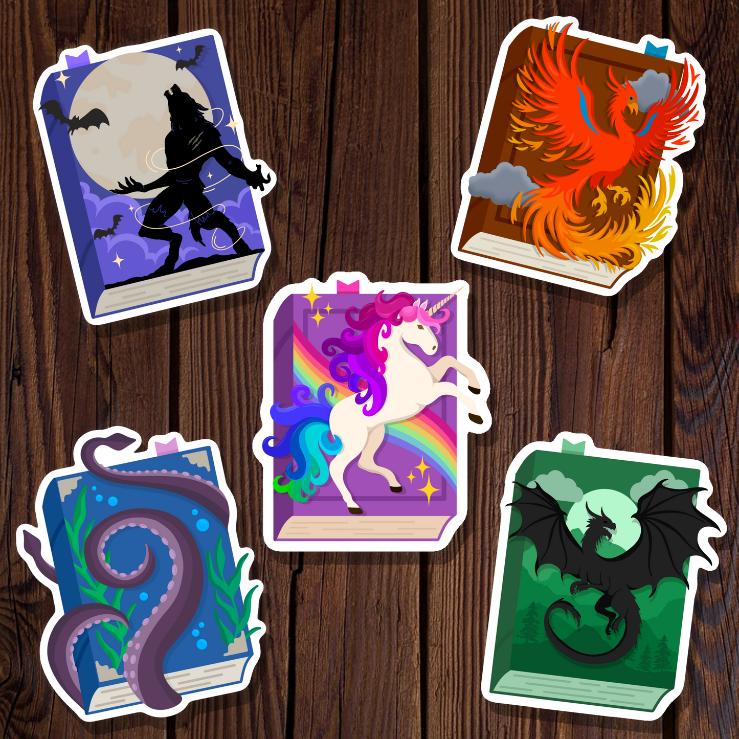 Phoenix Mythical Book Vinyl Sticker