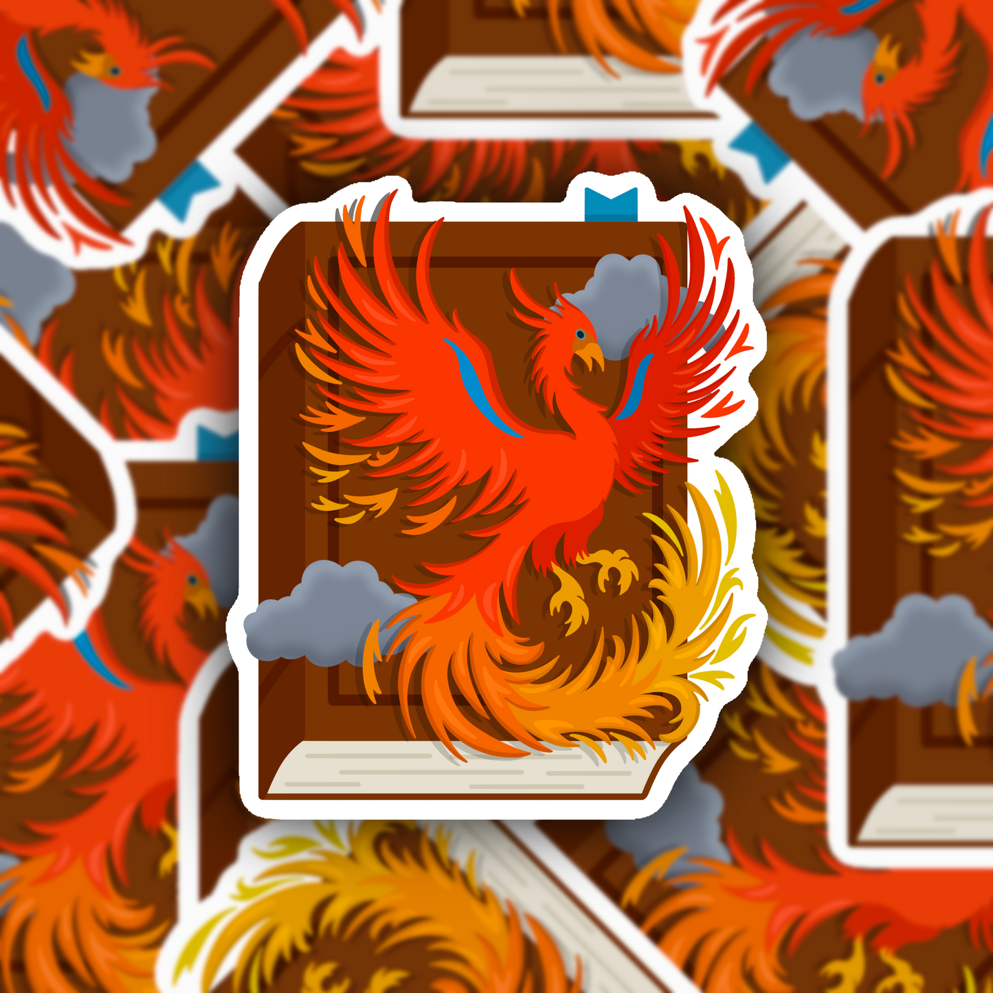 Phoenix Mythical Book Vinyl Sticker