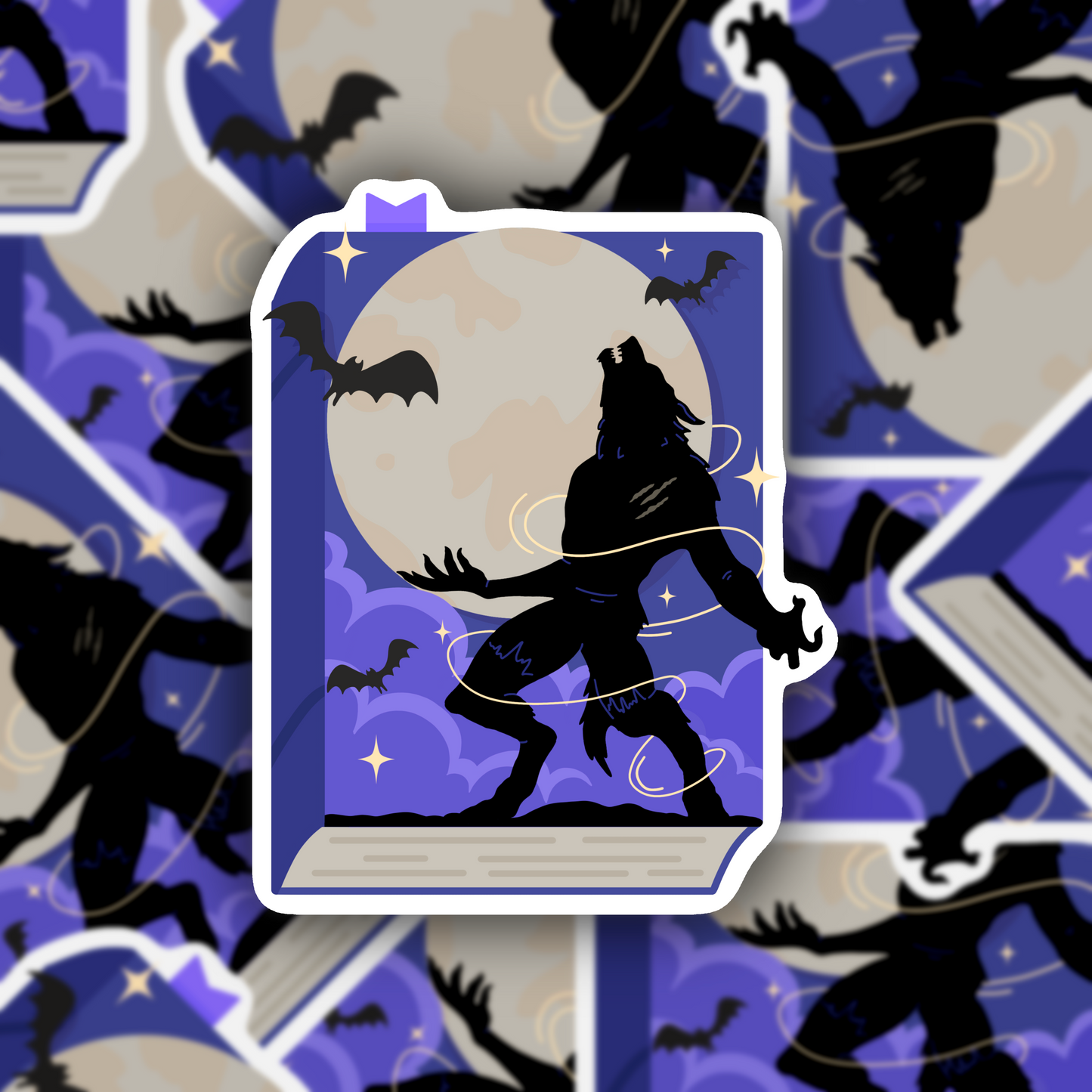Werewolf Mythical Book Vinyl Sticker