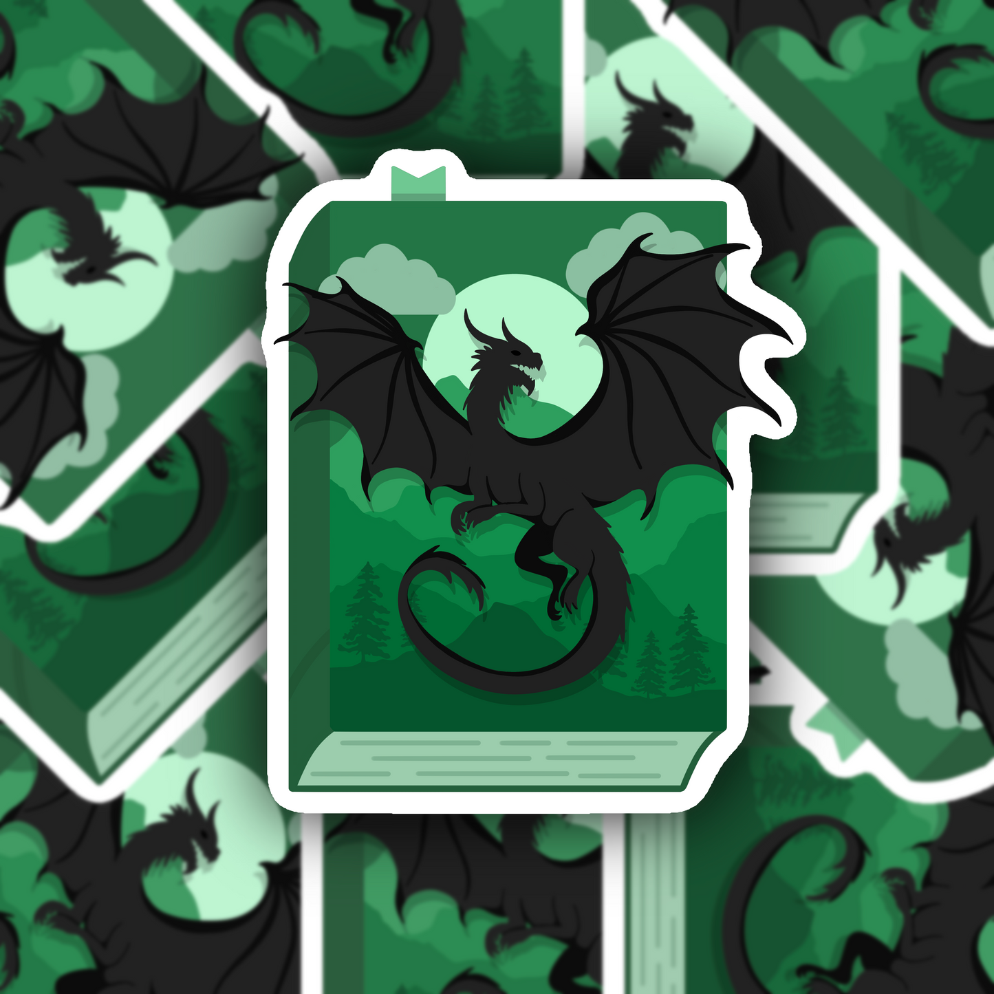 Dragon Mythical Book Vinyl Sticker