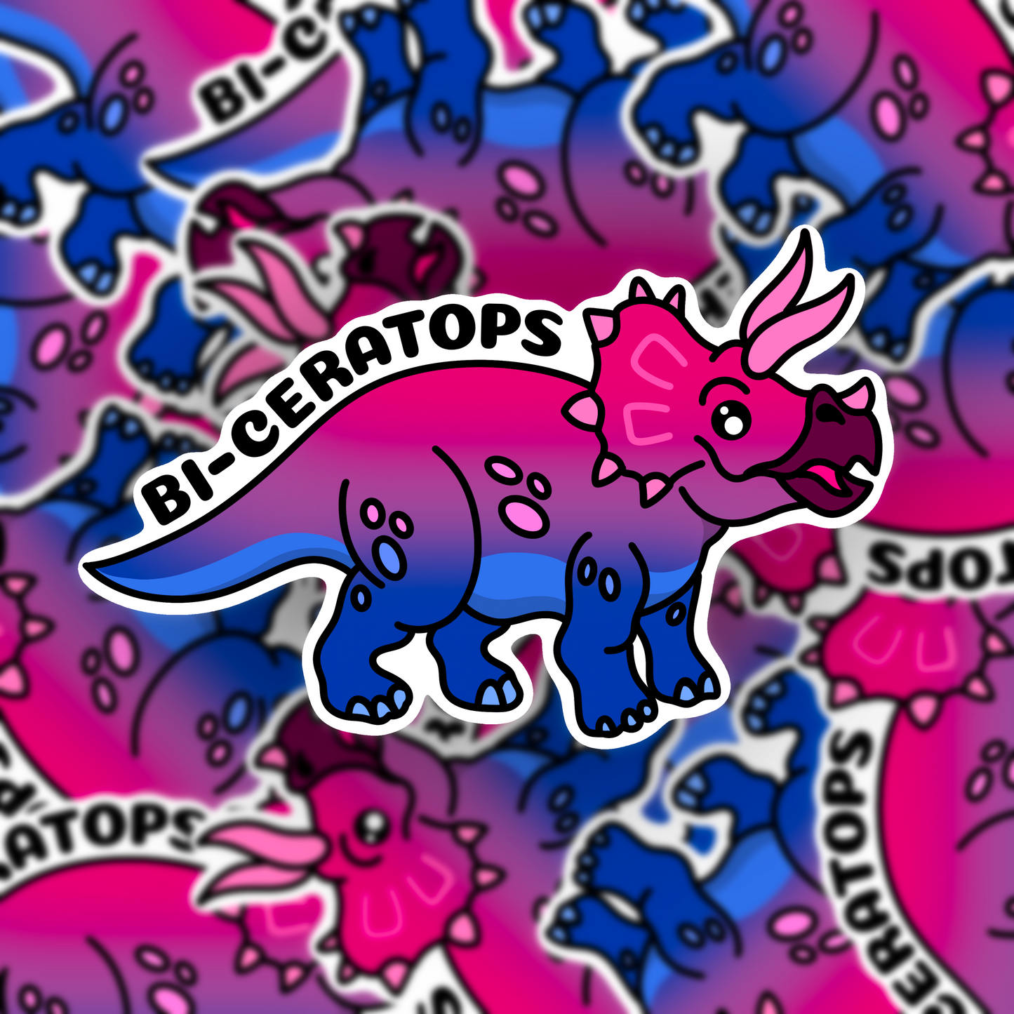 Bi-ceratops Dinosaur Vinyl Sticker