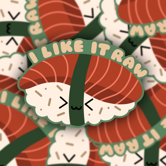 I Like it Raw Sushi Vinyl Sticker