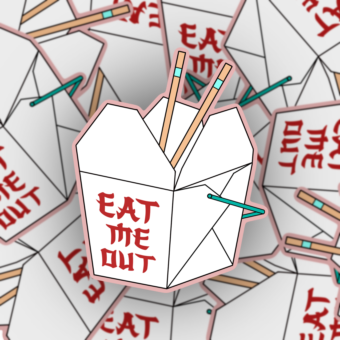 Eat Me Out Take Out Box Vinyl Sticker