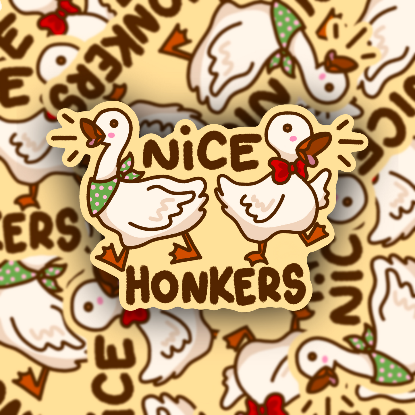 Nice Honkers Geese Vinyl Sticker