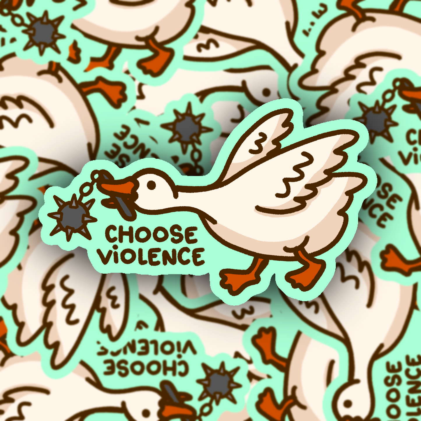 Choose Violence Goose Vinyl Sticker