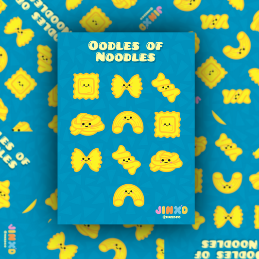 Oodles of Noodles Vinyl Sticker Sheet